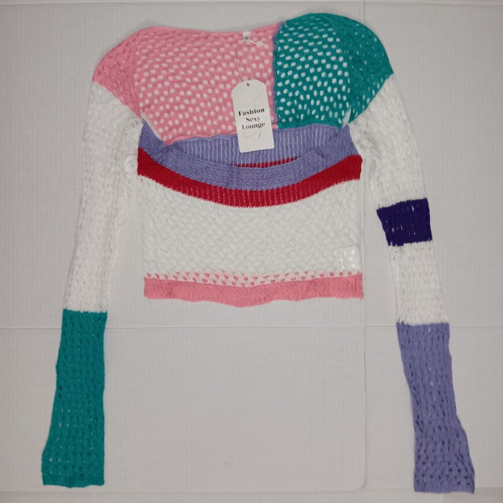 FASHION SEXY LOUNGE OPEN KNIT TOP